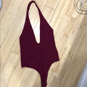 Express Halter plunge bodysuit